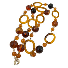 Load image into Gallery viewer, Vintage 1970s Lucite Links and Bead Necklace 30&quot;
