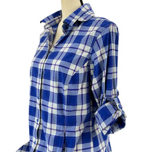 Load image into Gallery viewer, Duluth Sidewinder Blue Plaid Long Sleeve Shirt Size Medium
