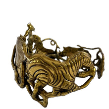 Load image into Gallery viewer, Brutalist Safari Animals Brass Cuff Bracelet
