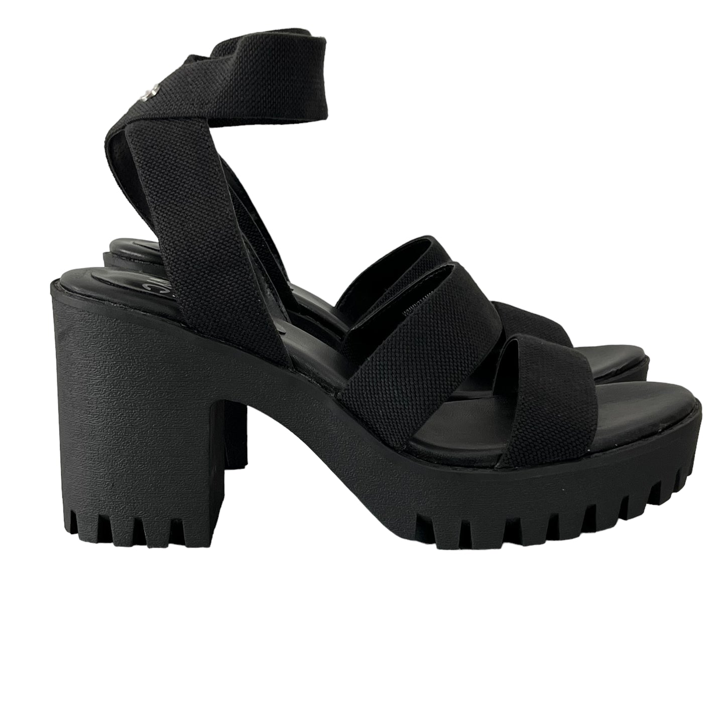 Madden Girl Black Block Heel Women Sandals Size 11