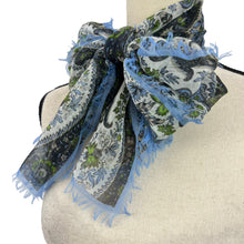 Load image into Gallery viewer, Vintage Worth Sheer Wool Paisley Blue Rectangle Scarf
