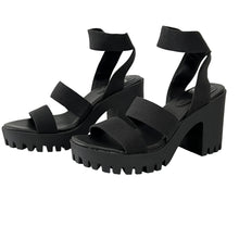 Load image into Gallery viewer, Madden Girl Black Block Heel Sandals Size 11

