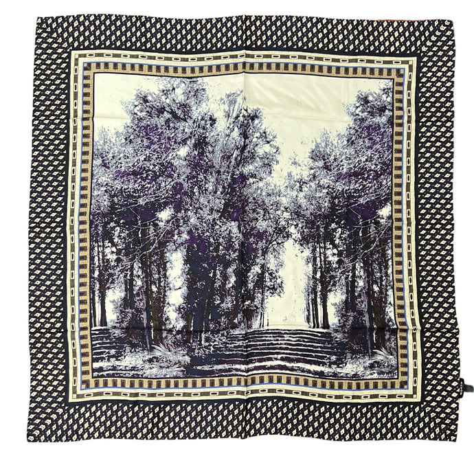 Vintage Worth Large Forest Path Square Silk Scarf