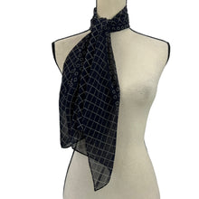 Load image into Gallery viewer, Worth Sheer Navy Blue Rectangle Scarf
