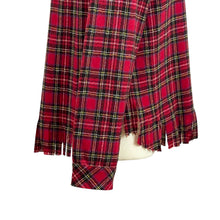 Load image into Gallery viewer, Red Plaid 100% Wool Fringed Button Up Flannel Shirt Size M
