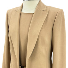 Load image into Gallery viewer, Albert Nipon Camel Jacket and Belted Sweath Dress Size 6
