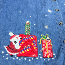 Load image into Gallery viewer, Karen Scott Christmas Denim Shirt Size 3X
