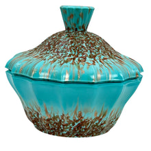 Load image into Gallery viewer, MCM Turquoise Gold Flecks Ashtray 3-Piece Set Made in Italy
