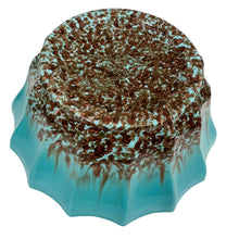 Load image into Gallery viewer, MCM Turquoise Gold Flecks Ashtray 3-Piece Set Made in Italy
