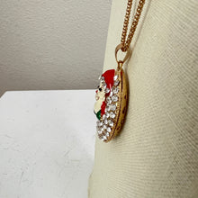 Load image into Gallery viewer, Betsey Johnson Sparkling Santa Claus Rhinestone Christmas Pendant Necklace 30&quot;
