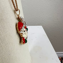 Load image into Gallery viewer, Betsey Johnson Sparkling Santa Claus Rhinestone Christmas Pendant Necklace 30&quot;
