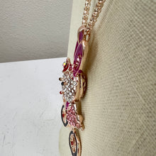 Load image into Gallery viewer, Betsey Johnson Sparkly Pink Bunny Rhinestone Pendant Necklace 30&quot;
