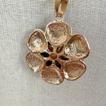 Load image into Gallery viewer, Betsey Johnson Purple Enamel Flower Rhinestone Pendant Necklace 30&quot;
