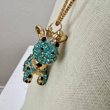 Load image into Gallery viewer, Betsey Johnson Sparkly Baby Giraffe Rhinestone Pendant Necklace 30&quot;
