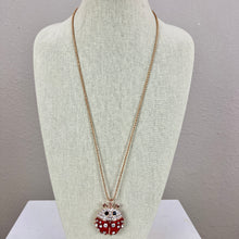 Load image into Gallery viewer, Betsey Johnson Large Red Rhinestone Lady Bug Pendant Necklace 30&quot;
