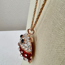 Load image into Gallery viewer, Betsey Johnson Large Red Rhinestone Lady Bug Pendant Necklace 30&quot;
