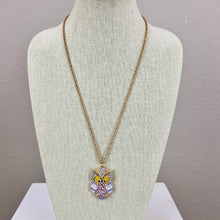 Load image into Gallery viewer, Sparkly Owl Pendant Necklace by Betsey Johnson 30&quot;
