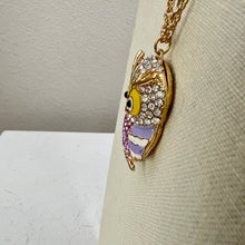 Load image into Gallery viewer, Sparkly Owl Pendant Necklace by Betsey Johnson 30&quot;
