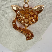 Load image into Gallery viewer, Betsey Johnson Pink Rhinestone Fox Pendant Necklace 30&quot;
