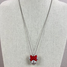 Load image into Gallery viewer, Disney Rhinestone Minnie Mouse Red Bow Pendant Necklace 24”
