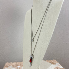 Load image into Gallery viewer, Betsey Johnson Rhinestone Red Belly Fox Pendant Necklace 30&quot;
