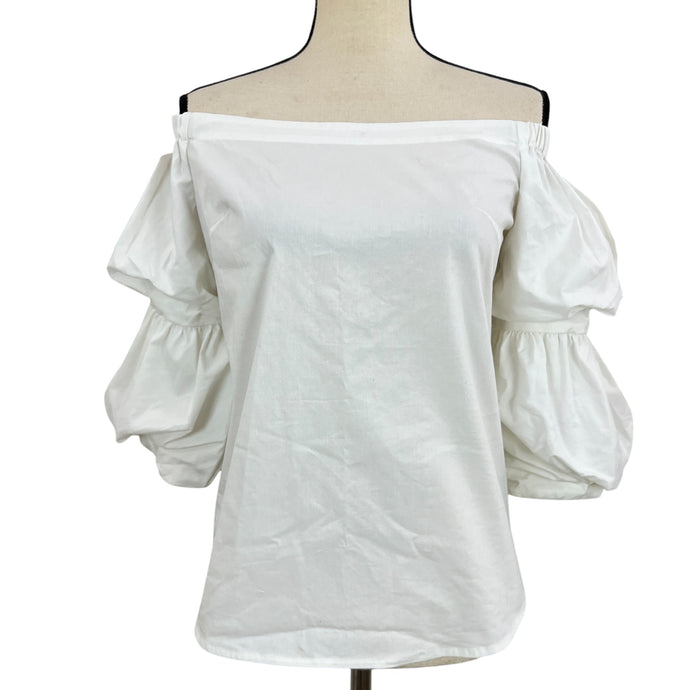 Banana Republic White Puff Sleeve Blouse Size Small
