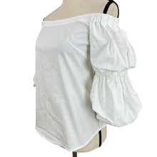 Load image into Gallery viewer, Banana Republic White Puff Sleeve Blouse Size Small
