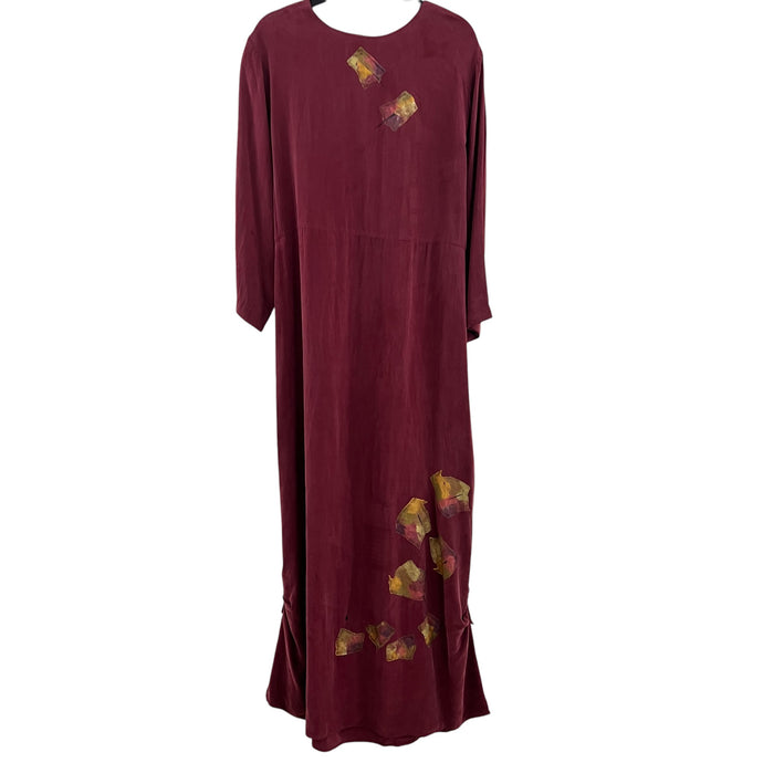 Vintage Wine Red Silk Lagen Look Dress One Size 2