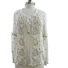 Load image into Gallery viewer, Hale Bob Los Angeles Embroidered Cotton Linen Peasant Top Size XS
