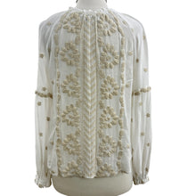 Load image into Gallery viewer, Hale Bob Los Angeles Embroidered Cotton Linen Peasant Top Size XS
