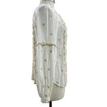 Load image into Gallery viewer, Hale Bob Los Angeles Embroidered Cotton Linen Peasant Top Size XS
