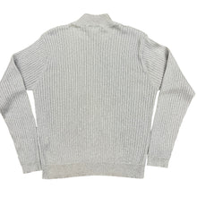 Load image into Gallery viewer, Silver Metallic Cable Knit Silk Sweater Size XL
