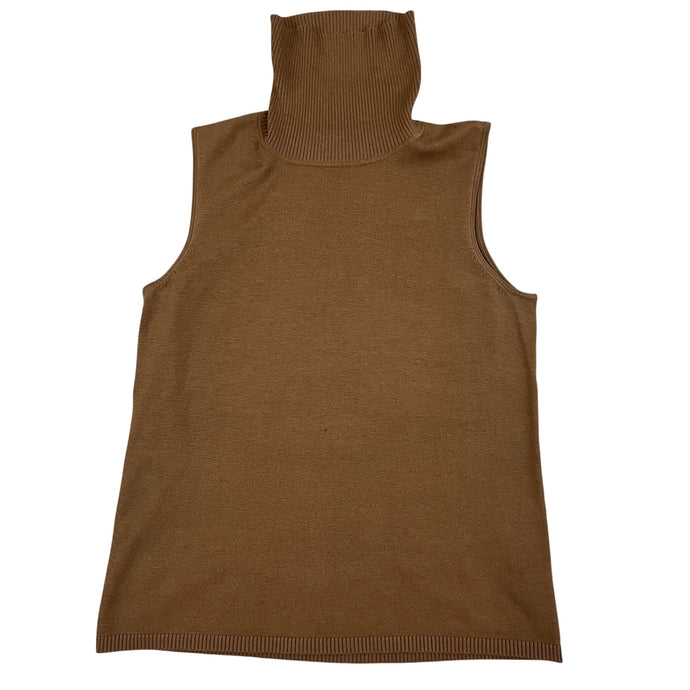 Vintage Brown Sleeveless Silk Knit Top Size Small