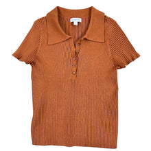 Load image into Gallery viewer, Vintage Calvin Klein 3/4 Button Collar Short Sleeve Knit Top Size Lg
