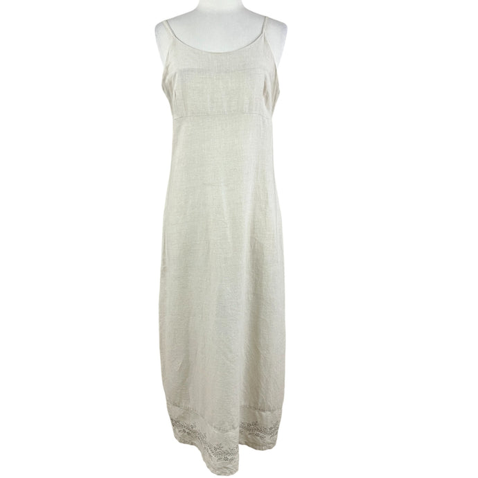 Spaghetti Strap Long Linen Cotton Blend Dress