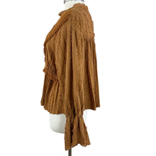 Load image into Gallery viewer, 100% Cotton Tan Peasant Top Size Medium
