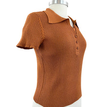 Load image into Gallery viewer, Vintage Calvin Klein 3/4 Button Collar Short Sleeve Knit Top Size Lg
