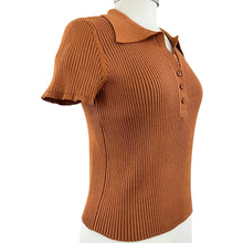 Load image into Gallery viewer, Vintage Calvin Klein 3/4 Button Collar Short Sleeve Knit Top Size Lg
