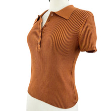 Load image into Gallery viewer, Vintage Calvin Klein 3/4 Button Collar Short Sleeve Knit Top Size Lg
