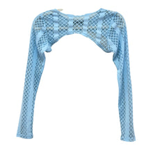 Load image into Gallery viewer, Y2K Baby Blue Mesh Shrug Size Small
