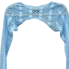 Load image into Gallery viewer, Y2K Baby Blue Mesh Shrug Size Small

