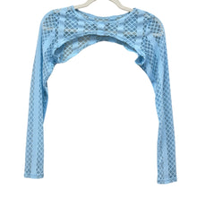 Load image into Gallery viewer, Y2K Baby Blue Mesh Shrug Size Small
