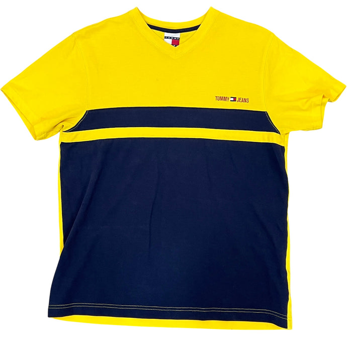Y2K Tommy Jeans Color Block V Neck Size Small