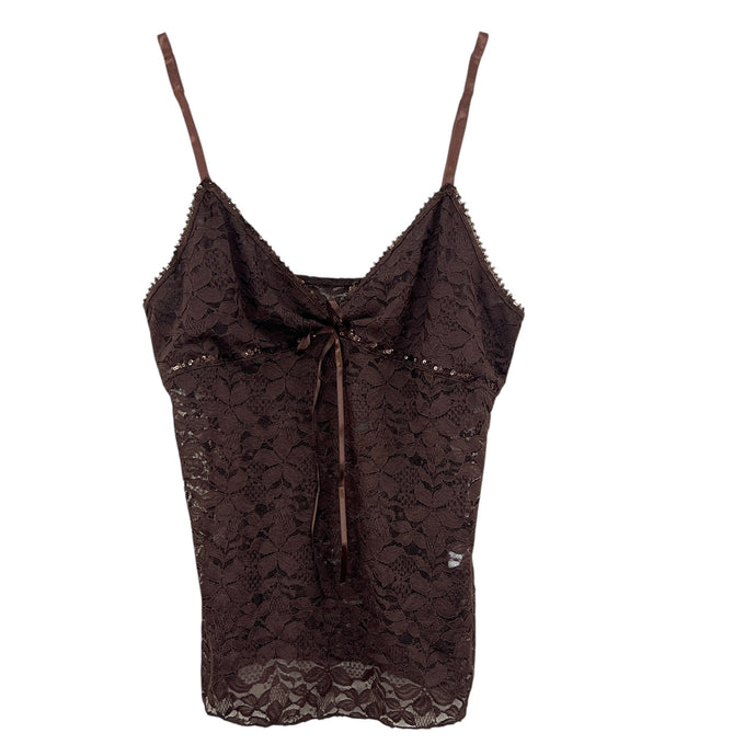 VTG Y2K Brown Lace Cami Large