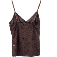 Load image into Gallery viewer, VTG Y2K Brown Lace Cami Large
