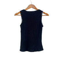 Load image into Gallery viewer, Y2K Black Cotton Ribbed Sequin Tank Top PM Petite Medium
