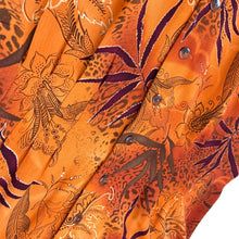 Load image into Gallery viewer, Vintage 90s Orange Botanical Floral Shirt Dress Size 16
