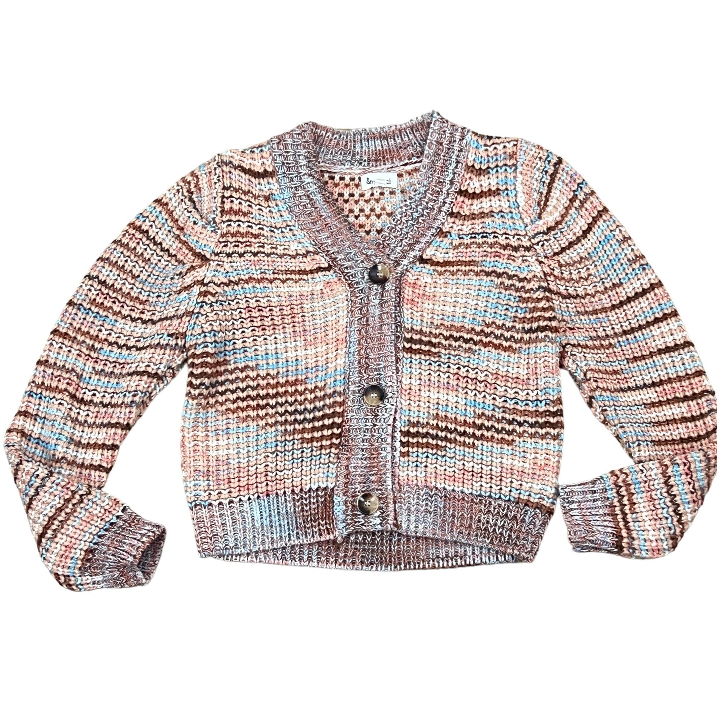 Chunky Cropped Cardigan Knit Sweater Size Small  