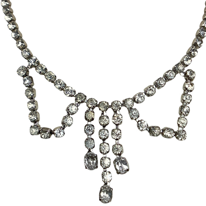 Vintage Czecho Paste Rhinestone Bib Necklace