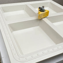 Load image into Gallery viewer, Retired Nora Fleming Melamine Sectional Square Server White Pearl Dot 13x13
